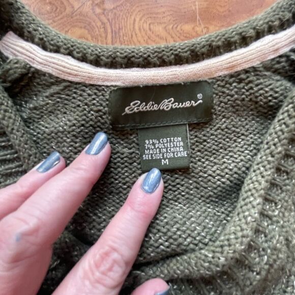 Eddie Bauer Green Medium V Neck Sweater! - Picture 6 of 8